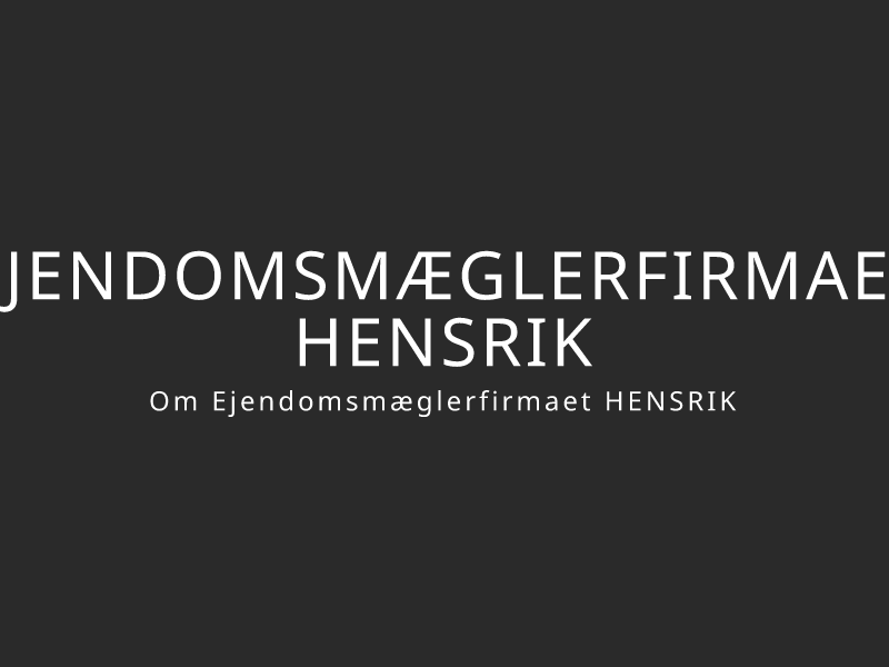 Ejendomsmæglerfirmaet HENSRIK P/S logo